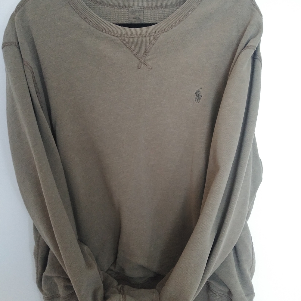 Polo Ralph Lauren Men's Crewneck Thermal sweatshirt One Khaki and One Black XL